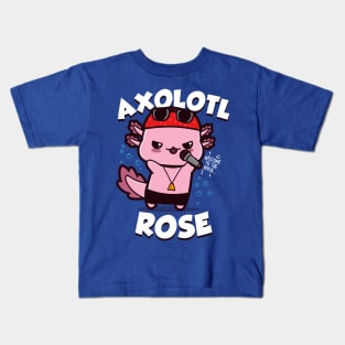 Cute Kawaii Axolotl Cartoon Rock And Roll Band Gift For Axolotl Lovers Kids T-Shirt